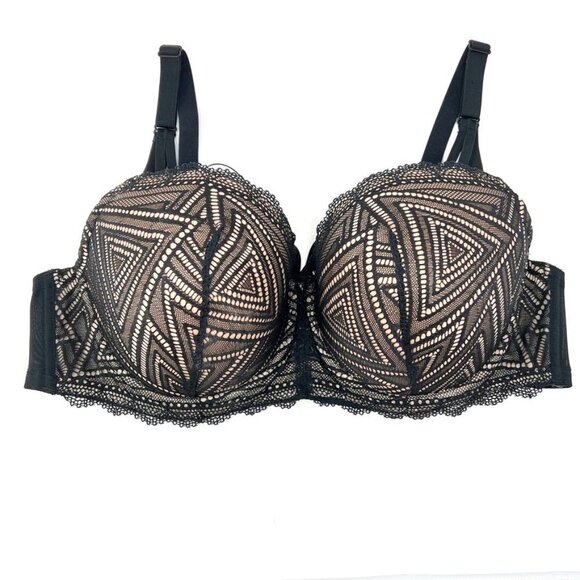NWT Adore Me Trezza Contour Plus Balconette Bra. Jet Black/Sirocco. Size 40D - Picture 1 of 7
